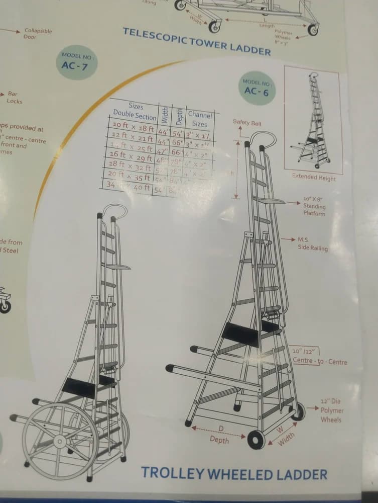 Aluminum Trolley Wheeled Ladder