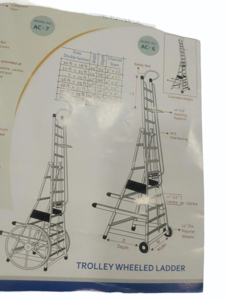 Aluminum Trolley Wheeled Ladder